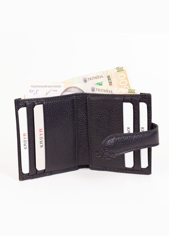 Жіночий маленький шкіряний гаманець 002145 чорний Karya (261481955)