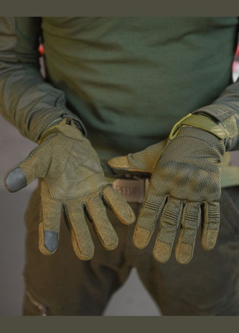 Тактические полномалые перчатки олива No Brand (322186342)