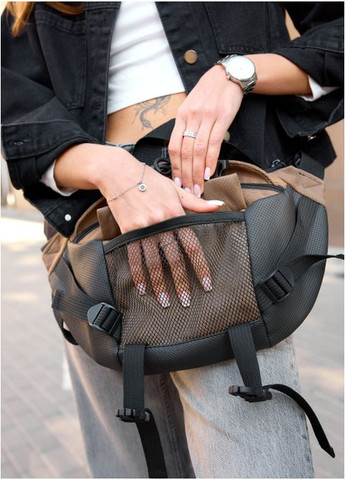 Большая женская поясная сумка бананка для планшета DynamicDart хаки (SKU_80411119-VS) Sambag (302450090)