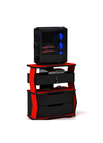 Комод для геймера XGamer CITY 2 ЛДСП 70/42/79 см чорно-червоний No Brand (355412625)