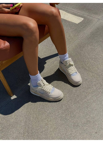 Бежевые демисезонные кроссовки мужские nike air jordan retro 4 beige 3 найк аир джордан No Brand