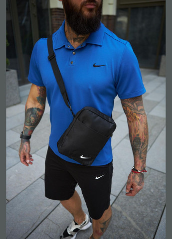 Комплект чоловічий : поло електрик + шорти чорні + барсетка чорна No Brand (340715418)