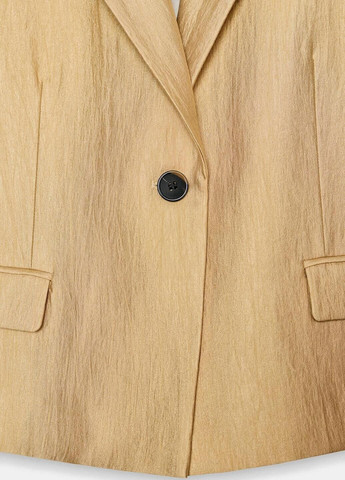 Золотой женский жакет Zara однотонный - демисезонный