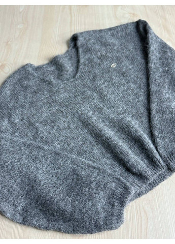 Сірий демісезонний светр жіночий a-n 08-1 оверсайз з вовною виріз мис No Brand