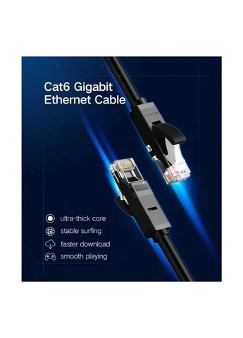 Сетевой кабель NW102 Cat 6 U/UTP Lan Flat Cable 5m (Black)(UGR-50176) Ugreen (390505737)