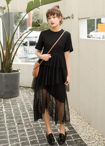 Черное платье Jean Louis Francois однотонное