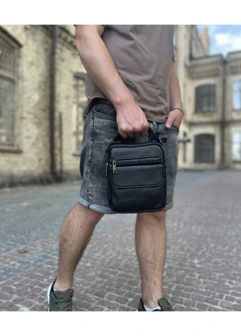 Сумка мужская через плечо кожаная черная IT-73302 Tiding Bag (336551893)