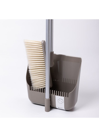 Набір віник і совок на довгій ручці для підлоги 25×24×100 см щітка віник для прибирання Сірий HP-45-15G Yiwu (371787431)