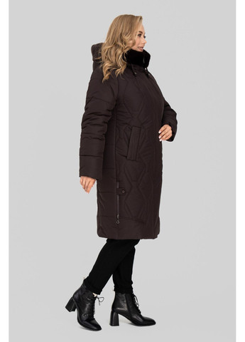Коричневе зимнє Пальто жіноче Евеліна з капюшоном та кишенями All Posa (ap102620p) A'll Posa
