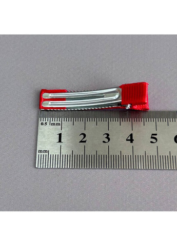 (10 шт) Заколка-основа уточка с репсовой лентой 4,7 см - красный Plus-plus (352747156)