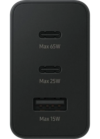 Зарядний пристрій мережевий 65Вт 2xUSB-С PD PPS/USB-A, чорний Samsung (387176044)