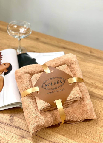 Комплект однотонних рушників 2 шт., мікрофібра Homedec однотонний персиковий