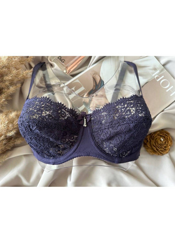 Синий кружевной бюстгальтер анжелика, лифчик без поролона на чашку с Finikin