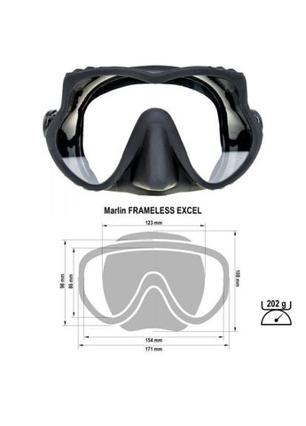 Маска FRAMELESS EXCEL black Marlin (322871105)