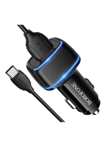 Автомобильное зарядное устройство BZ14 Max Dual Port (USB - Type C) Black Borofone (328925779)