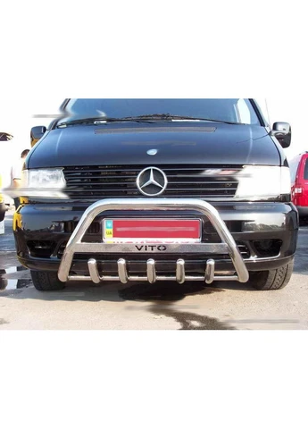 Кенгурятник WT003/4 (нерж.) з написом, 60мм для Mercedes Vito W638 1996-2003 рр CAN (389059326)