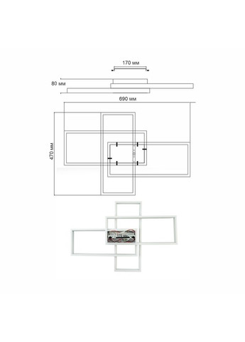 Керована світлодіодна СМАРТ люстра SVEN 85W 3S 690x470x80мм Біла ESLLSE (354298573)
