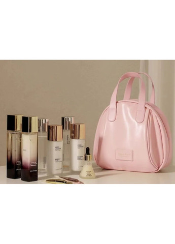 Косметичка - сумка из эко кожи в форме ракушки, вместительная и удобная Розовая No Brand (371644620)