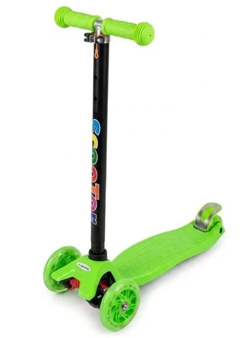 Трехколесный детский самокат Scooter Maxi Макси 16 с подсветкой Зеленый (2104619545) No Brand (391927399)