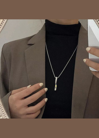 Мужская металлическая серебряная подвеска, цепочка с кулоном, спираль No Brand (328251202)