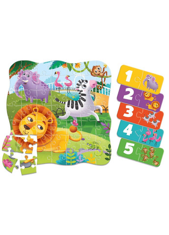 Пазлы Vladi Toys 2 в 1 Зоопарк с мини-игрой, 49 элементов () Roter Kafer RK1140-06 (328396445)