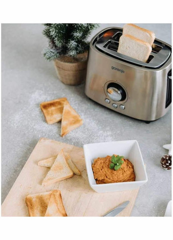 Тостер, 1000Вт, пластикметалл, нерж. Gorenje (315435025)