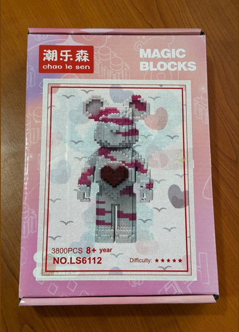 Дитячий 3Д конструктор Magic Block блокові конструктори об'ємна 3D фігурка з міні нано-блоків ведмедик 32 см Cindylove (334345671)