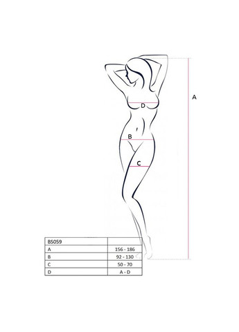 Бодистокинг BS059 white, комбинезон, имитация чулок Passion (369950954)