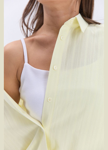Жіноча сорочка oversize з батиста молочного кольору Arjen (330988543)