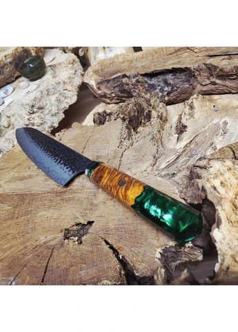 Японський шеф-ніж Gyuto 35 см, дамаська сталь VG-10 (73 шарів), колодка зі стабілізованої деревини та смоли No Brand (392603344)
