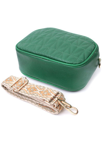 Женская сумка из натуральной кожи 22613 Зеленая Vintage (329151871)