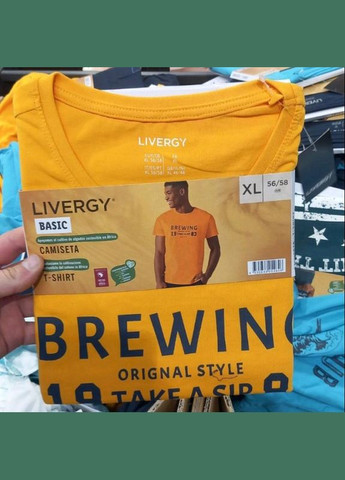 Світло-оранжева футболка чоловіча бавовна . німеччина з коротким рукавом Livergy