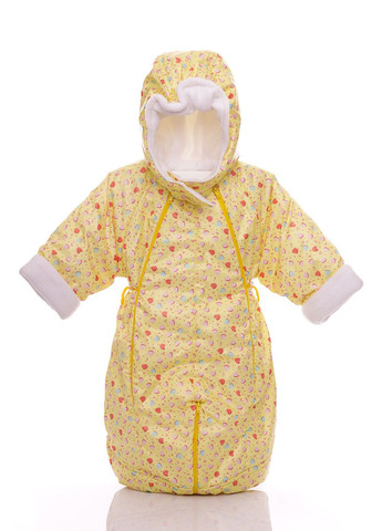 Комбинезон Трансформер для девочки на флисе в сердечко желтый 86 см (40757) BABYKROHA (297197819)