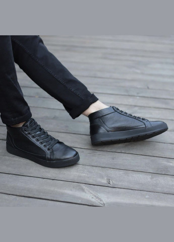 Черевики з натуральної шкіри чорні флісова підкладка Dux Kindzer Premium 2502 (304290440)