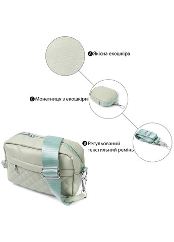 Стильна жіноча сумка крос-боді з монетницею з екошкіри. 19,5х12,5х6,5 см Vintage (315872585)