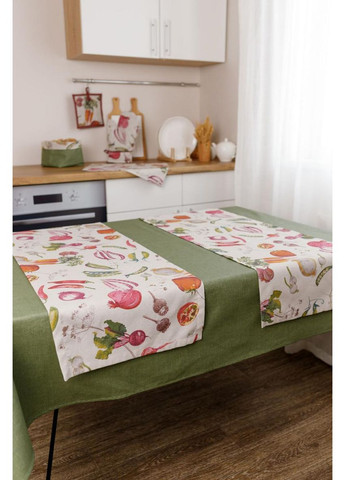 Ранер столовий Овочі 40х140 см текстильна доріжка для сервірування столу декор для дому ProDobro (369378156)