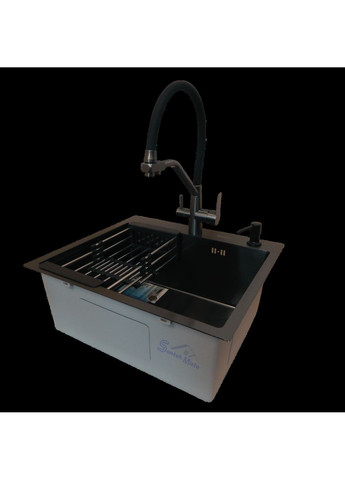 Кухонная мойка 4-в-1 (комплект) черная HS 540Х480 NANO BLACK PVD (3.0/1.0 мм) Kraft (347324529)