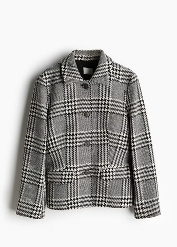 Черный женский жакет H&M в клеточку - демисезонный