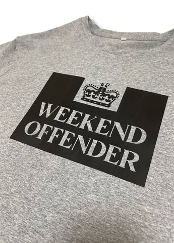 Серая унисекс футболка weekend offender с длинным рукавом No Brand Классична футболка із логотипом