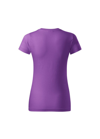 Фиолетовая всесезон футболка женская хлопковая однотонная фиолетовая 134-64 с коротким рукавом Malfini Basic
