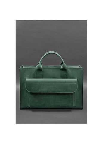 Сумка мужская кожаная через плечо для ноутбука и документов зеленая Crazy horse BlankNote (302007942)