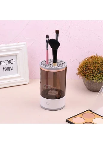 Електричний очищувач пензлів для макіяжу Cleaning Brush 2 в 1 підставка для чищення та сушіння косметичних пензликів Beauty (394592135)