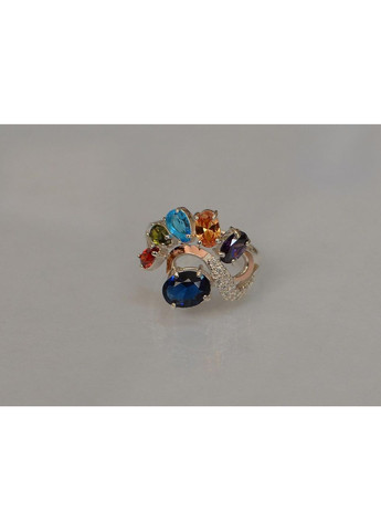 Серебряная кольца с золотыми вставками Silver Style (367268317)