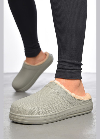 Калоші жіночі без задника утеплені сірого кольору Let's Shop (302661206)