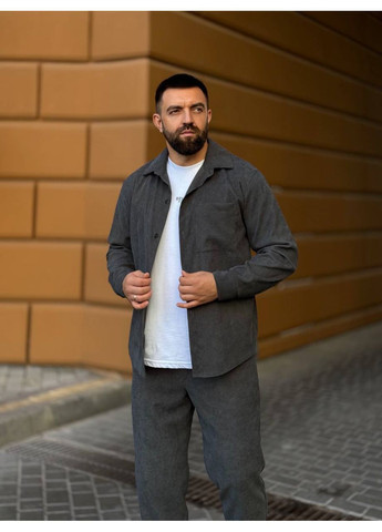 Мужской вельветовый костюм графитового цвета 34481 Fashion (360506825)