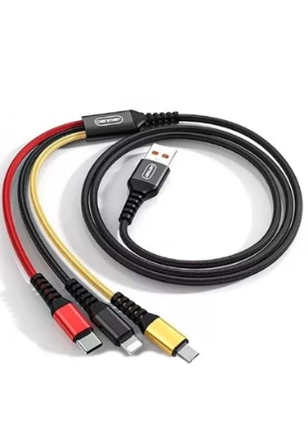 Кабель D02E 3in1 Micro + Lightning + Type-C Кабель 3в1 Denmen (347608065)