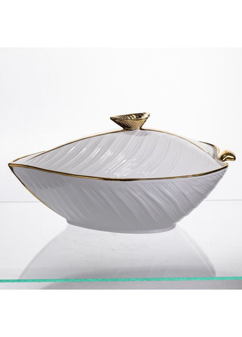 Супница 800 (мл) фарфоровая 32×21×16 (см) с крышкой с золотом XL-4054AG Yiwu (370800911)