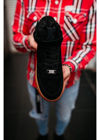 Чорні Зимовий кросівки чоловічі nike air force 1 high black gum найк аір форс 1 преміум No Brand