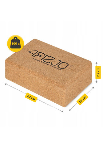 Блок для йоги 22 x 15 x 7.2 см из пробкового дерева () 4FIZJO P-5907739312990 (341528779)
