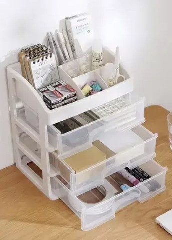 Органайзер підставка поличка бокс для зберігання косметики з прозорими ящиками полицею 27х23,5х17 см (478262-Prob) Unbranded (303674778)